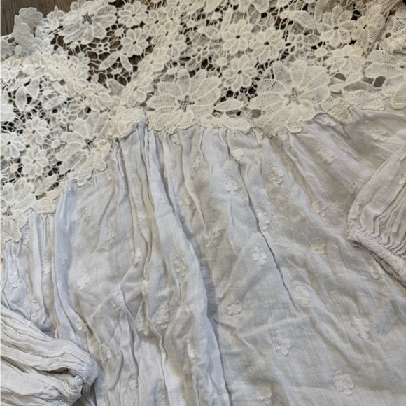 Free People Lina Lace Top- Crisp White - Picture 5 of 7